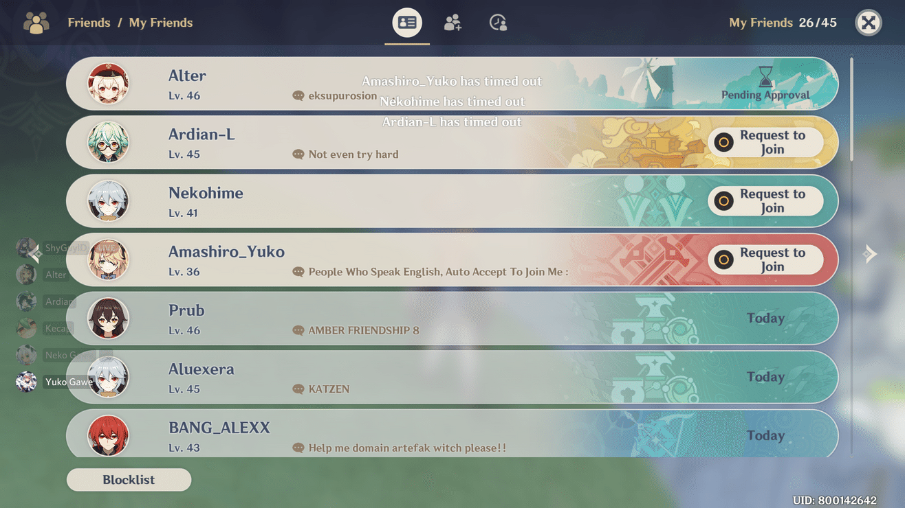 Bug I Can T Join Other Player S World It Keeps Saying Timed Out Resolved Genshin Impact Official Community