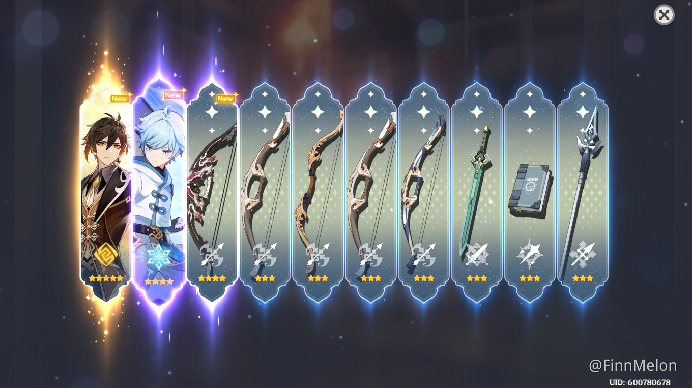 I try one 10 pull for the new banner and got this Genshin Impact | HoYoLAB