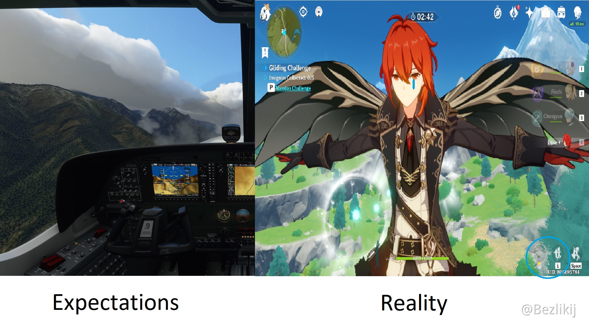 "Gliding Challenge" Genshin Impact HoYoLAB