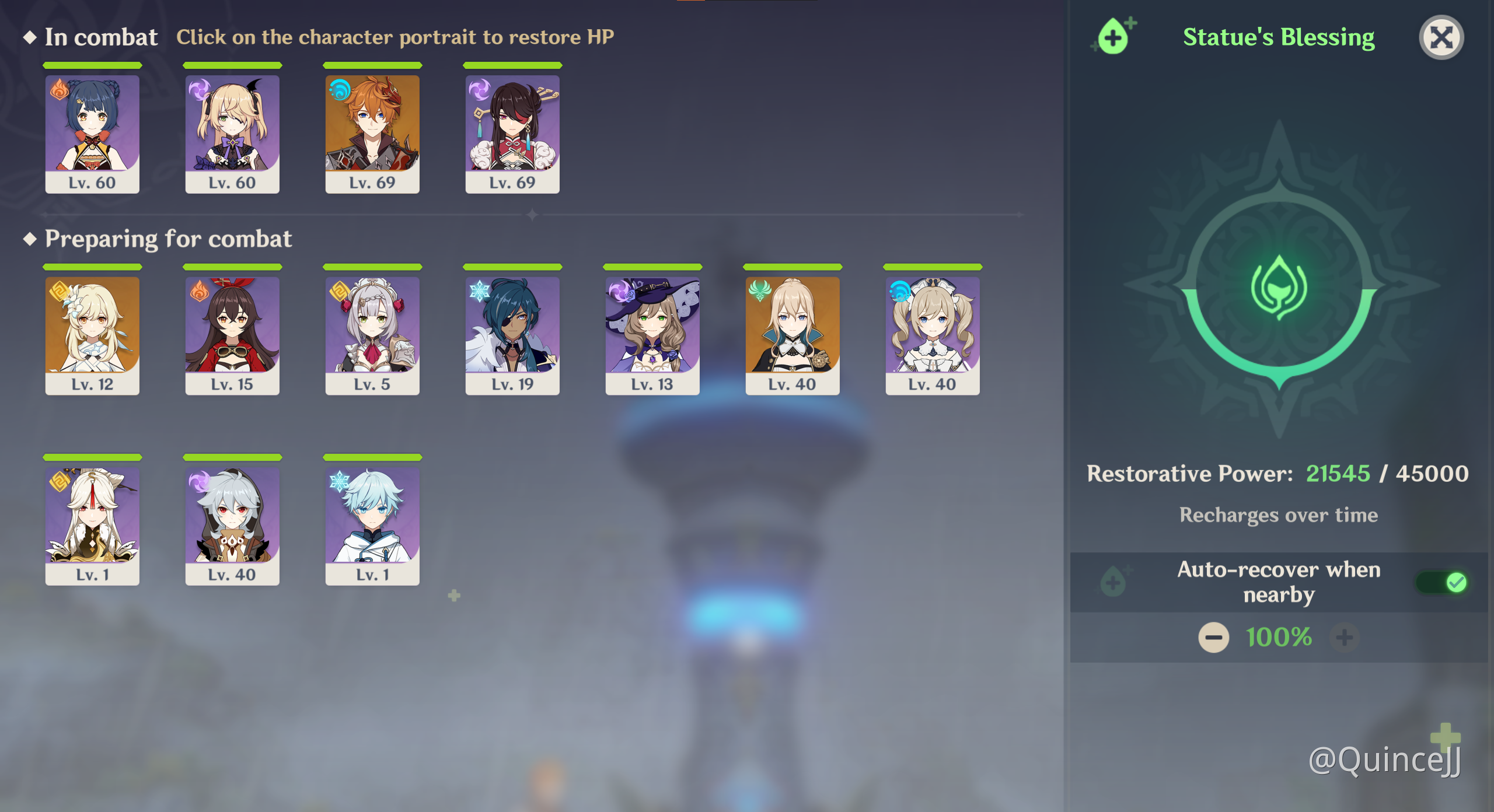 Statue's Blessing Restorative Power recharge time Genshin Impact HoYoLAB