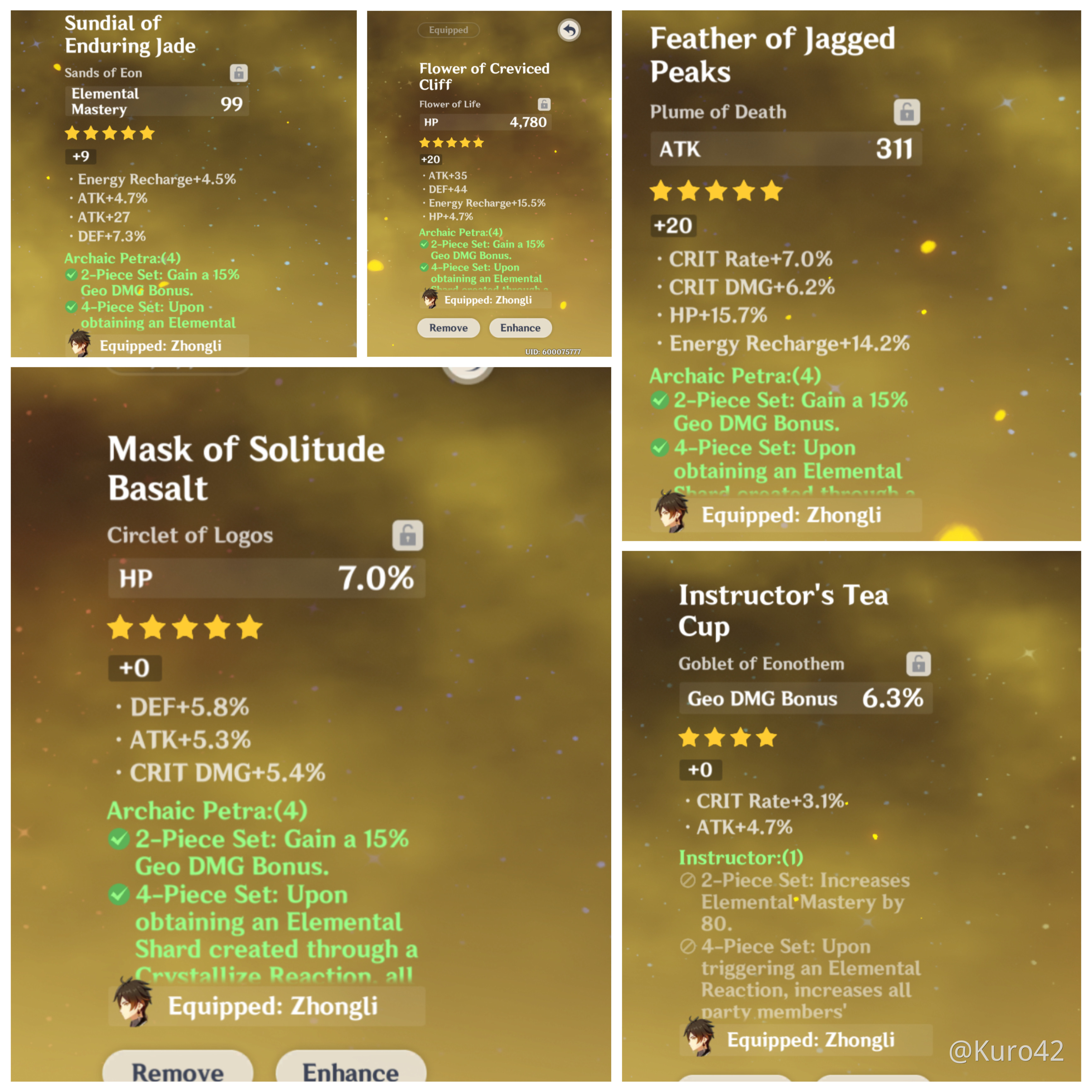 Zhongli Artifacts? Genshin Impact Official Community