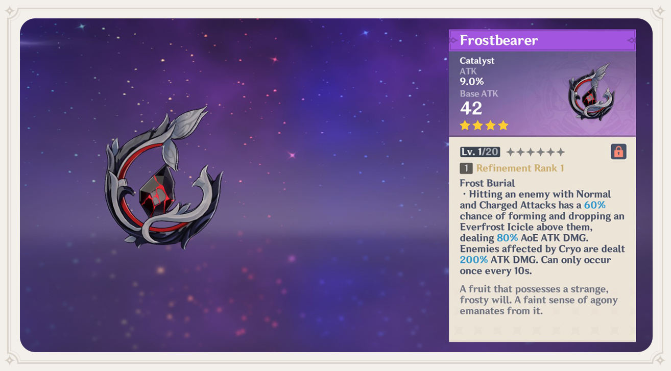 Which character of yours will use Frostbearer catalyst? Genshin Impact