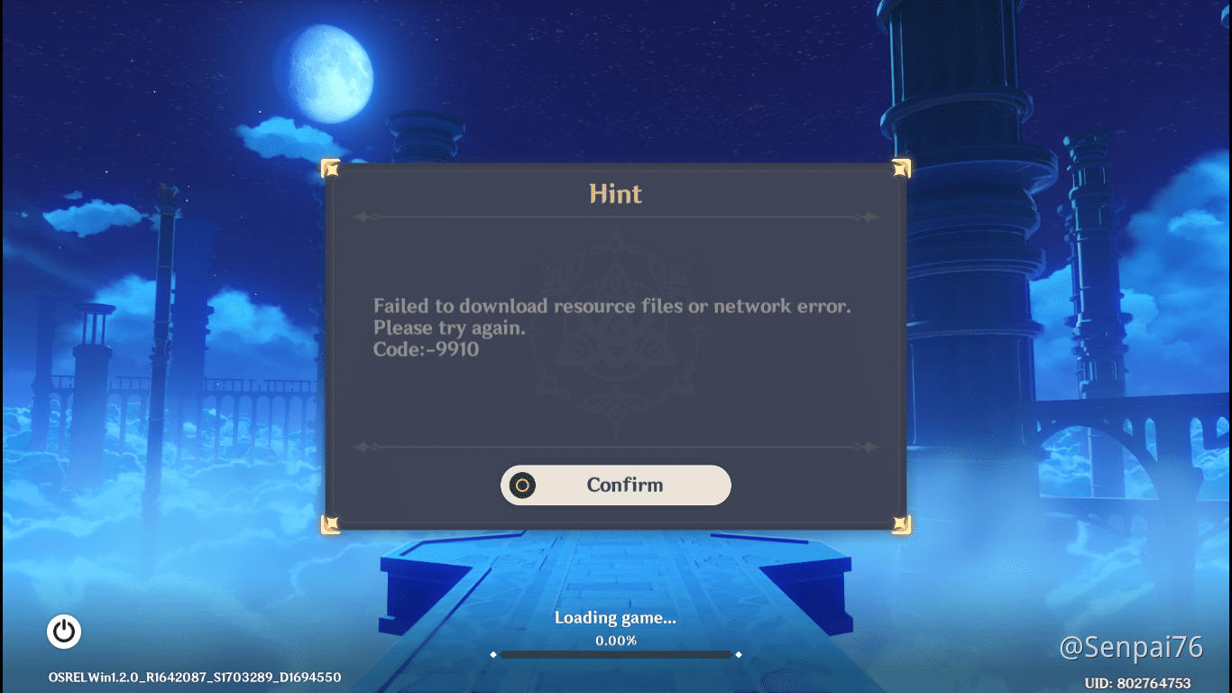 Why can't I login on my genshin account I checked the thou