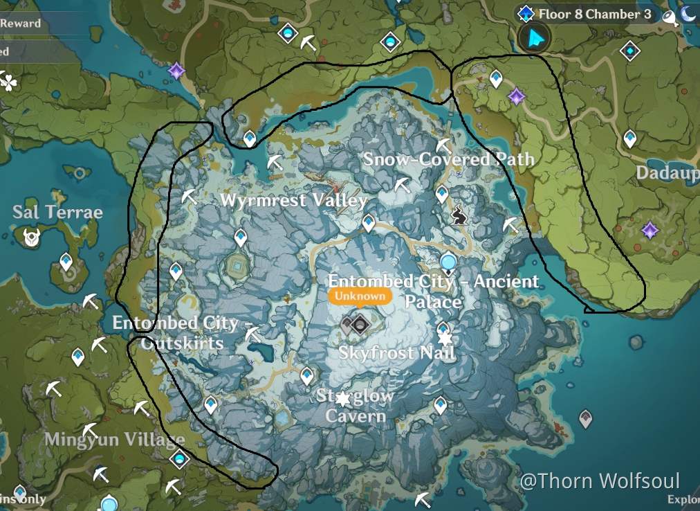 New chests surrounding Dragonspine. Genshin Impact HoYoLAB