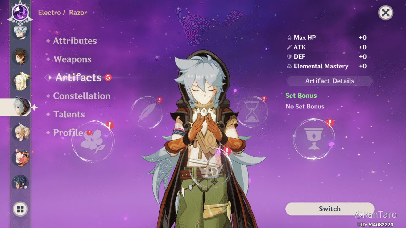 Hi! Can anyone help me build zhongli and razor ...