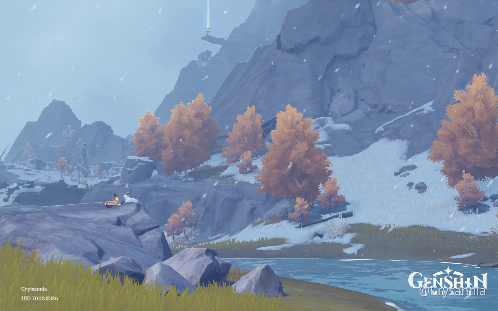 The love history between a Dragonspine white fox and a Galesong Hill