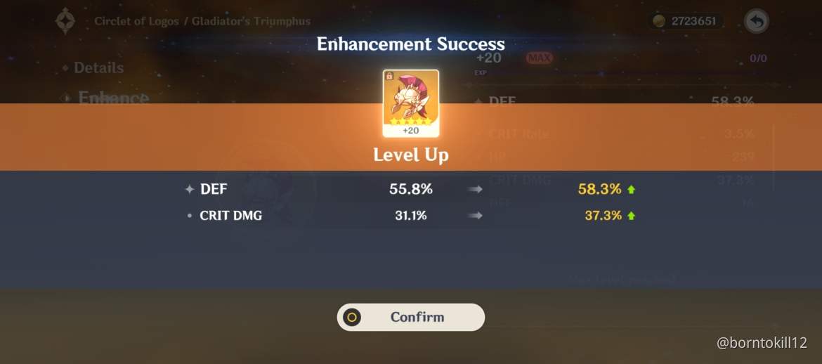 My Highest Crit Damage SUBSTAT 5X Roll To Crit Damage Genshin Impact