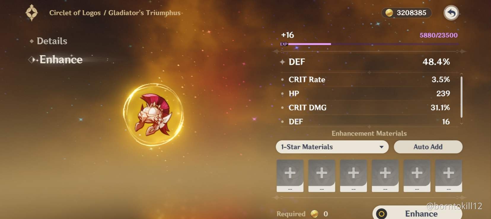 My Highest Crit Damage SUBSTAT 5X Roll To Crit Damage Genshin Impact