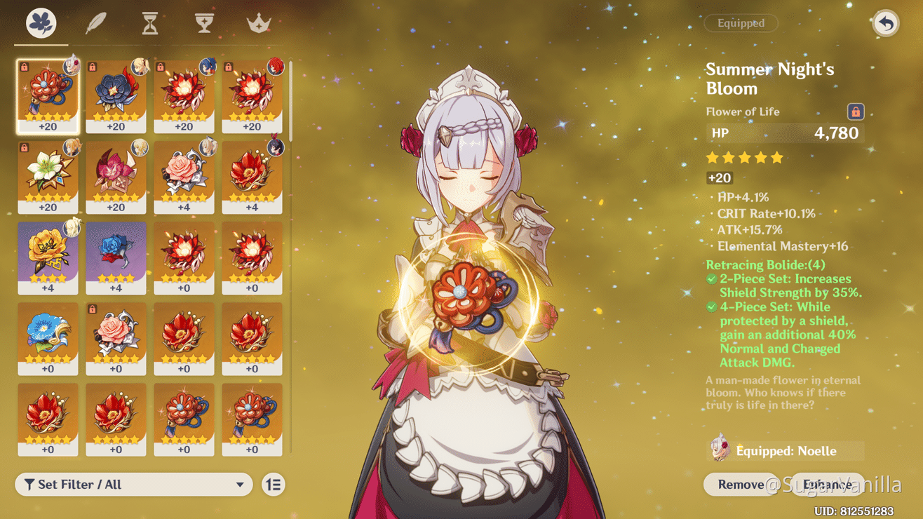 Genshin Impact Noelle Artifacts Images and Photos finder