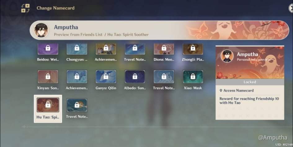 Okay So The Namecard Of Hu Tao Genshin Impact Official Community Her name is pronounced kurumi in the japanese version of the game. namecard of hu tao genshin impact