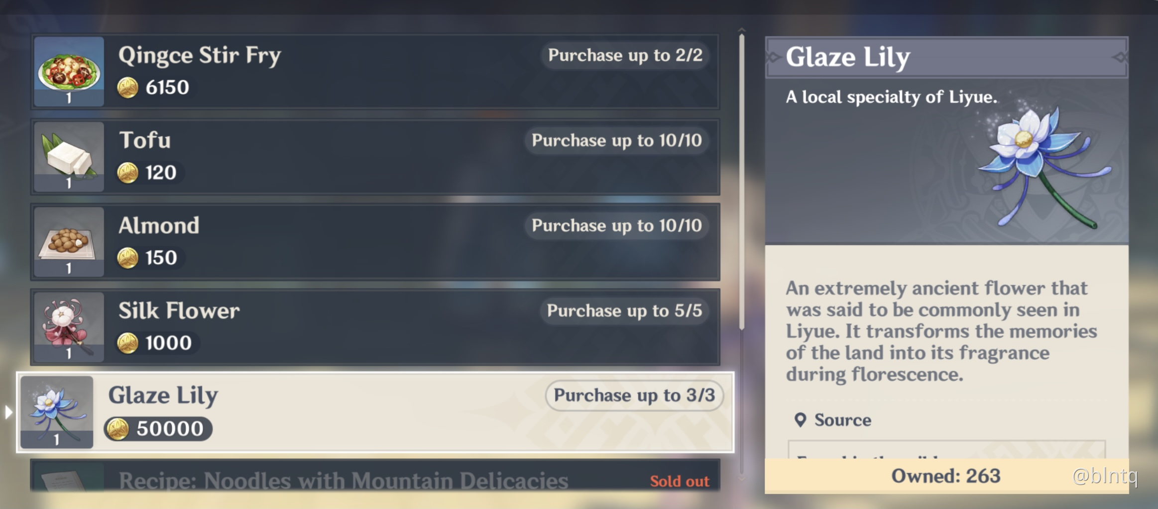 Glaze Lily Genshin Impact HoYoLAB