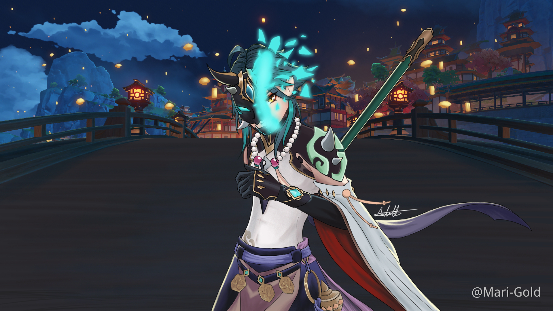 A Sea of Light Xiao the Vigilant Yaksha Genshin Impact HoYoLAB