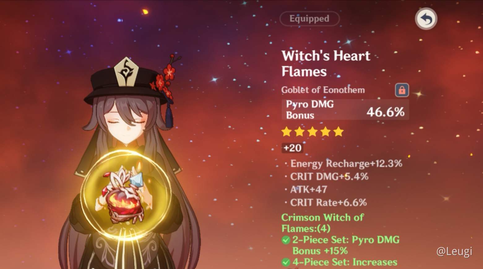 Hu tao artifact+ detail of how i build Hu tao, is this good enough ...