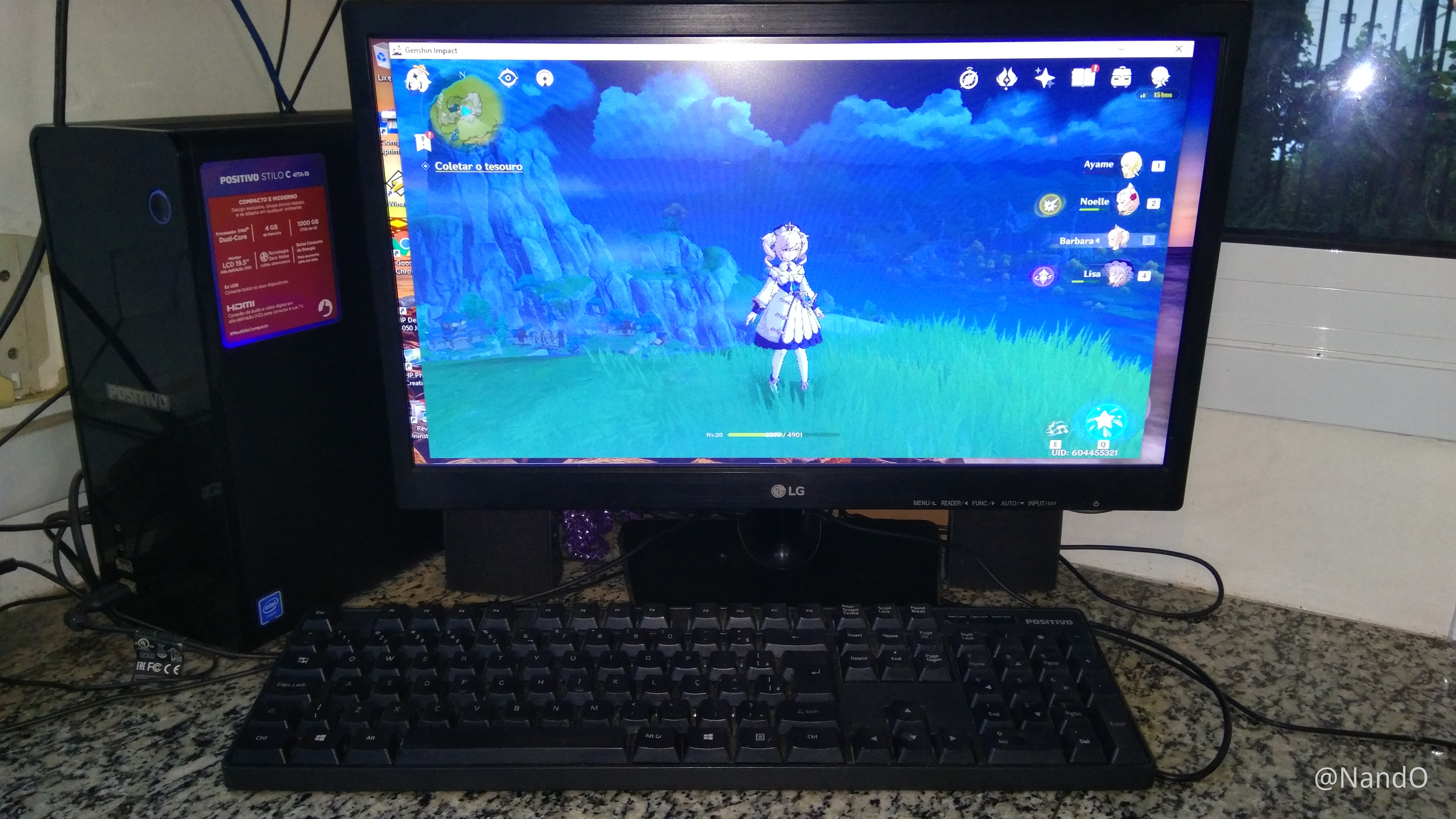 Genshin Mainframe Computer PC da Nasa com Dual-Core e 4GB Rodando Genshim Impact!...Kkk...