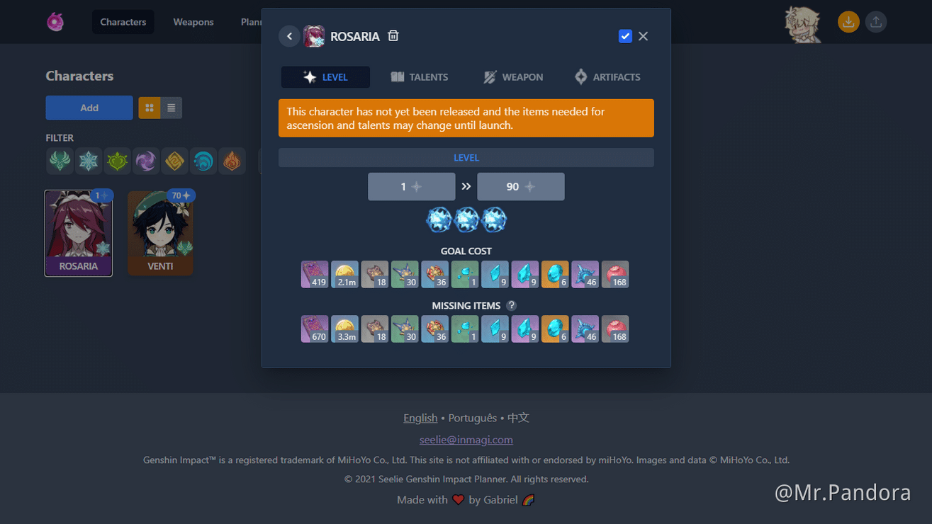 Genshin Impact Resource Planner Genshin Impact HoYoLAB