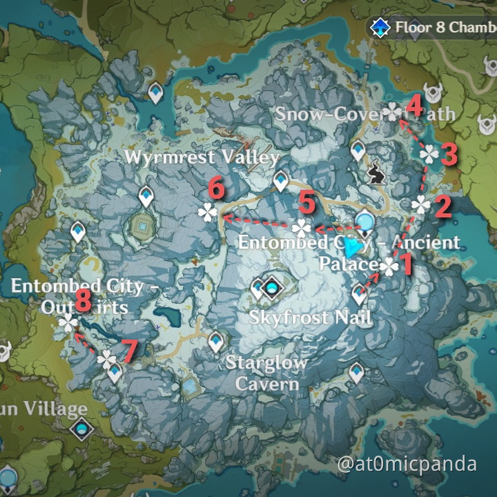 [V1.4 Guide] Dragonspine Crystalfly Farming Route Genshin Impact HoYoLAB