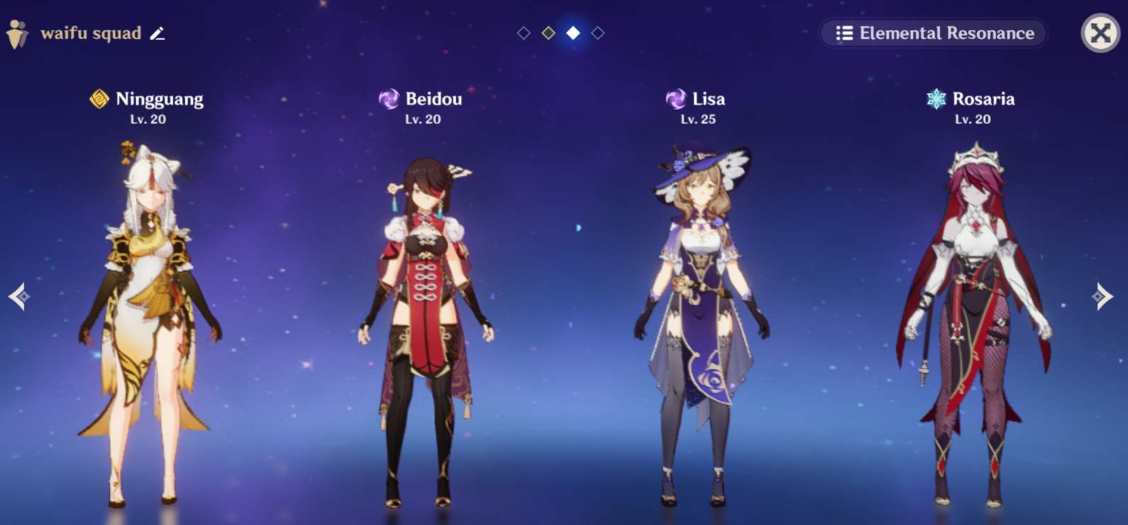 Four Star Waifu Squad Complete Genshin Impact Official Community
