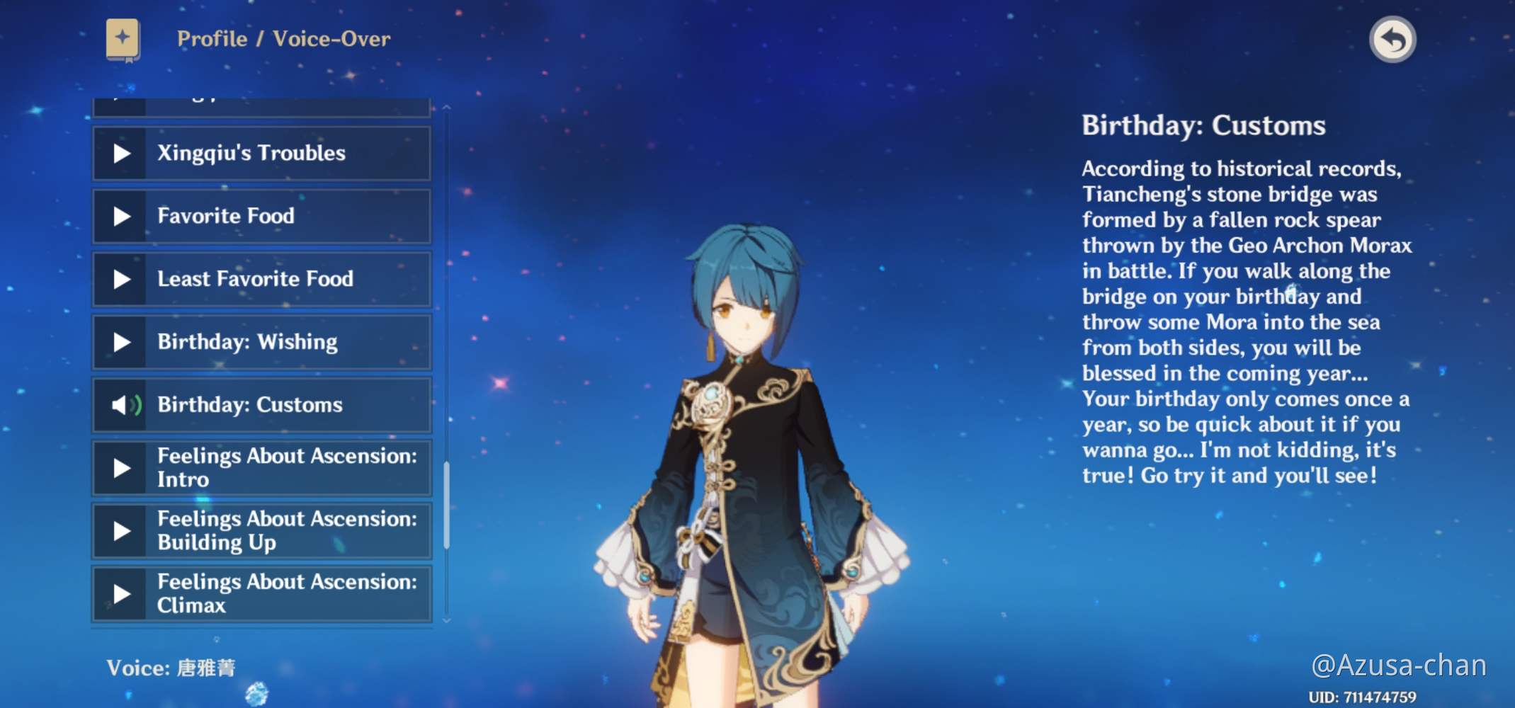 Favourite voicelines Genshin Impact HoYoLAB