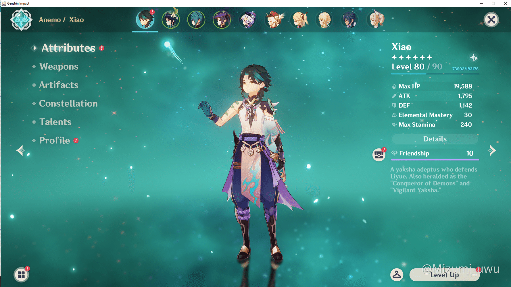 It's Xiao's birthday and I finally reached friendship 10 with him uwu Genshin Impact HoYoLAB