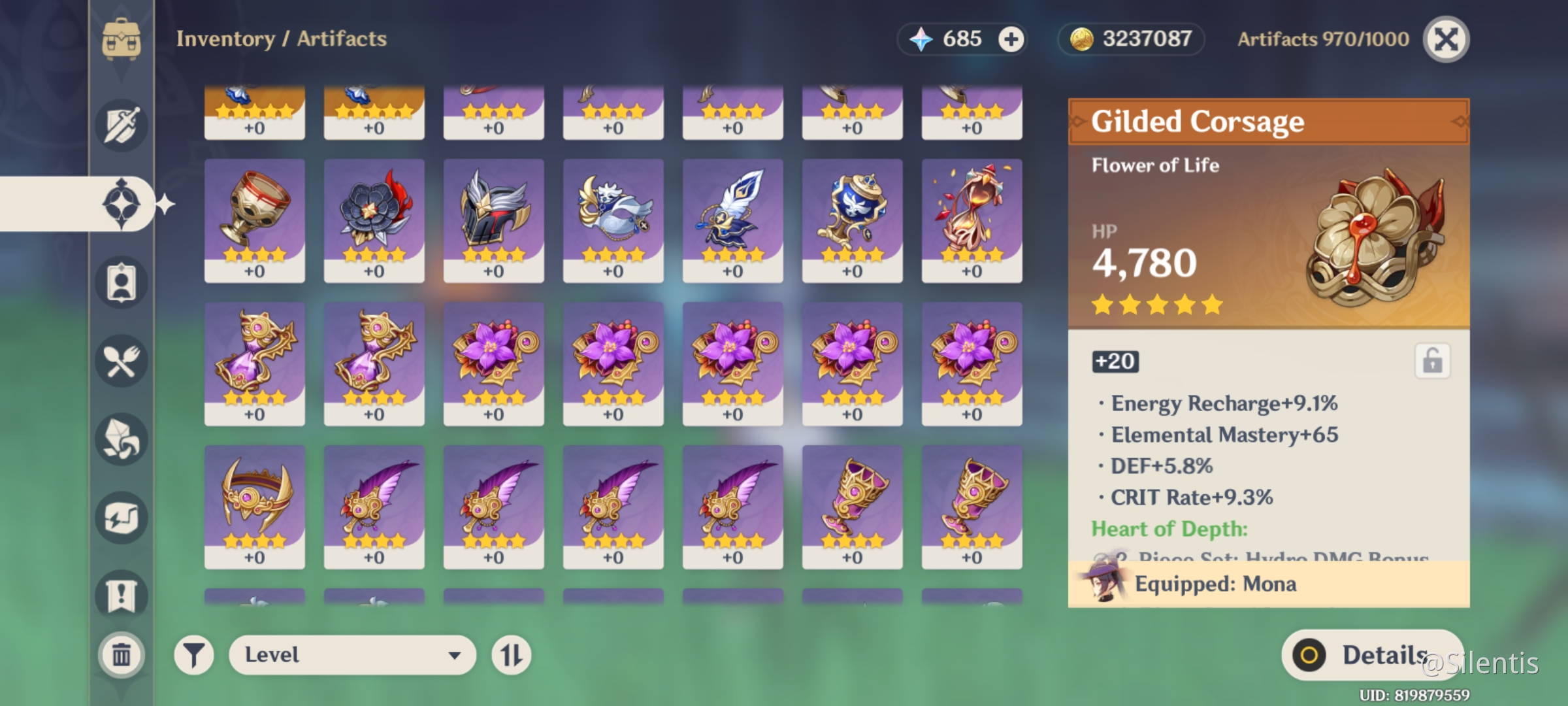 Suggestion for artifact inventory management Genshin Impact | HoYoLAB