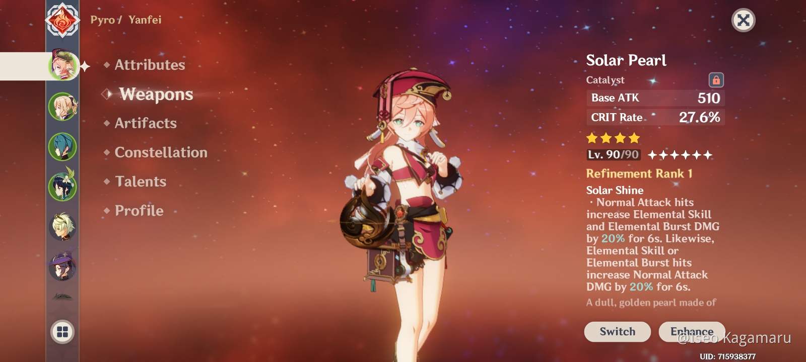 Yanfei stats - Genshin Impact - Official Community