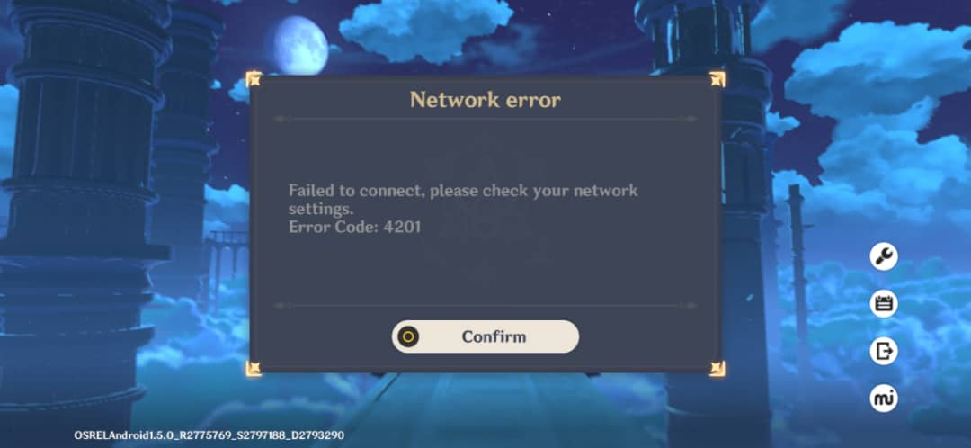 Can someone help we to solve this? Error Code: 4201 Genshin