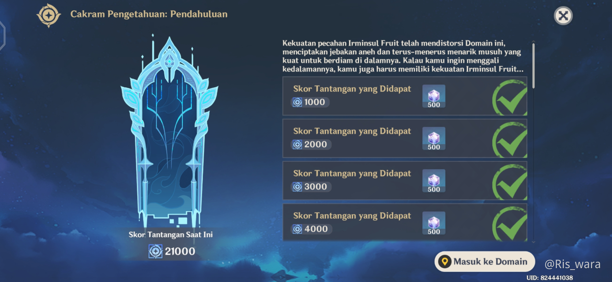 Makasih banget buat kk kaniz yg udah bantu jadi tembus 21k Genshin