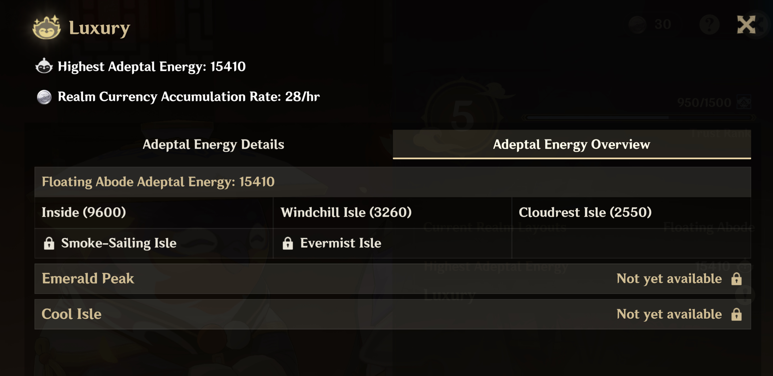 New Area Load My Teapot Update 15k Adeptal Energy (Rank 5