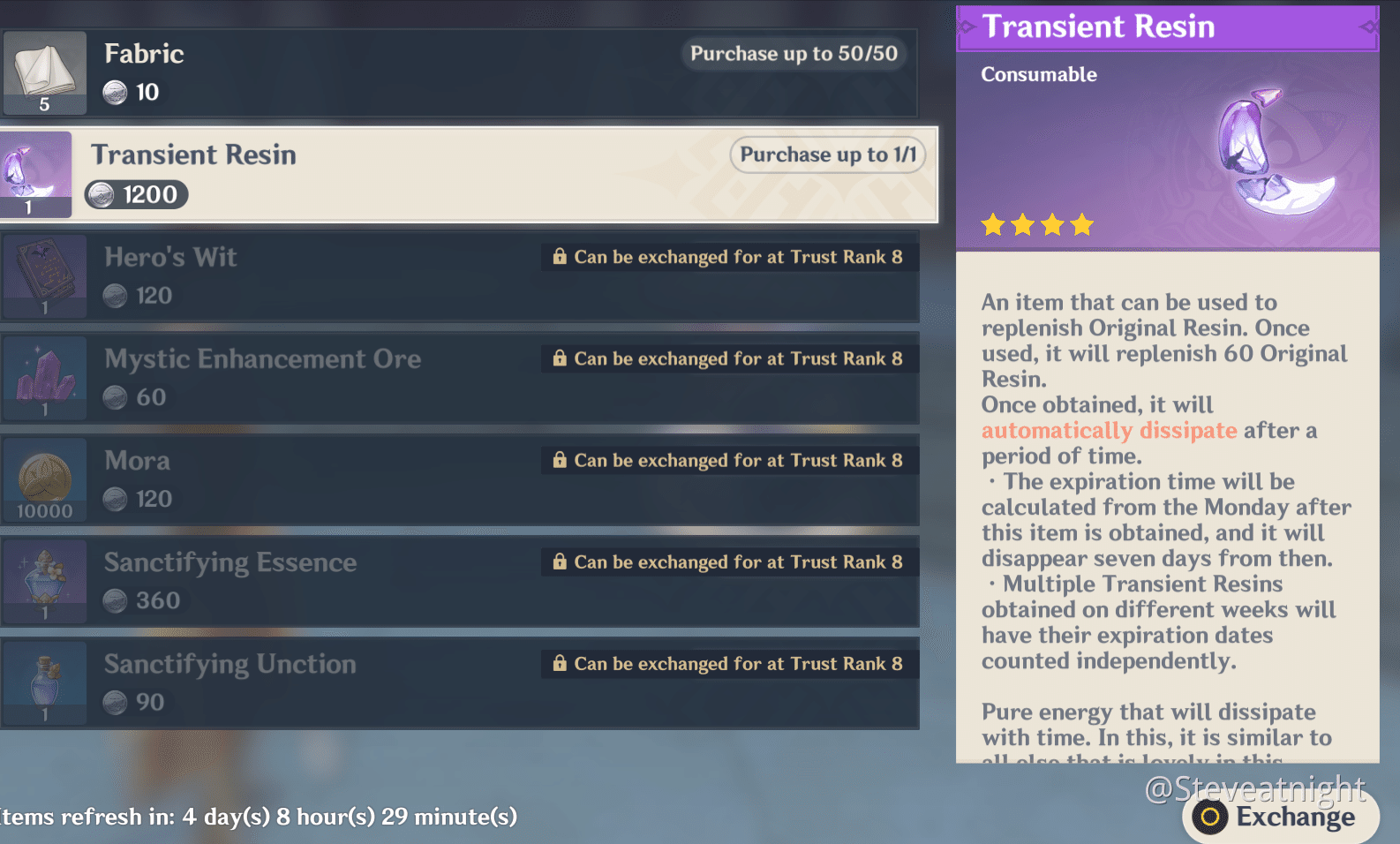 Transient Resin Time Genshin Impact HoYoLAB