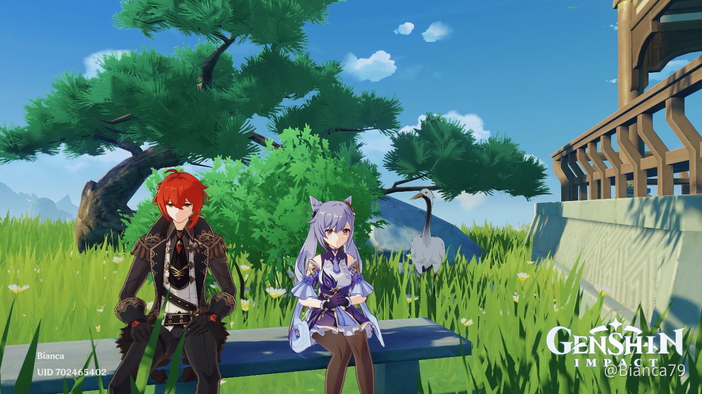 Zu Besuch in Tenshis ZenGarten bei Ozzy, dem Kranich! XD Genshin