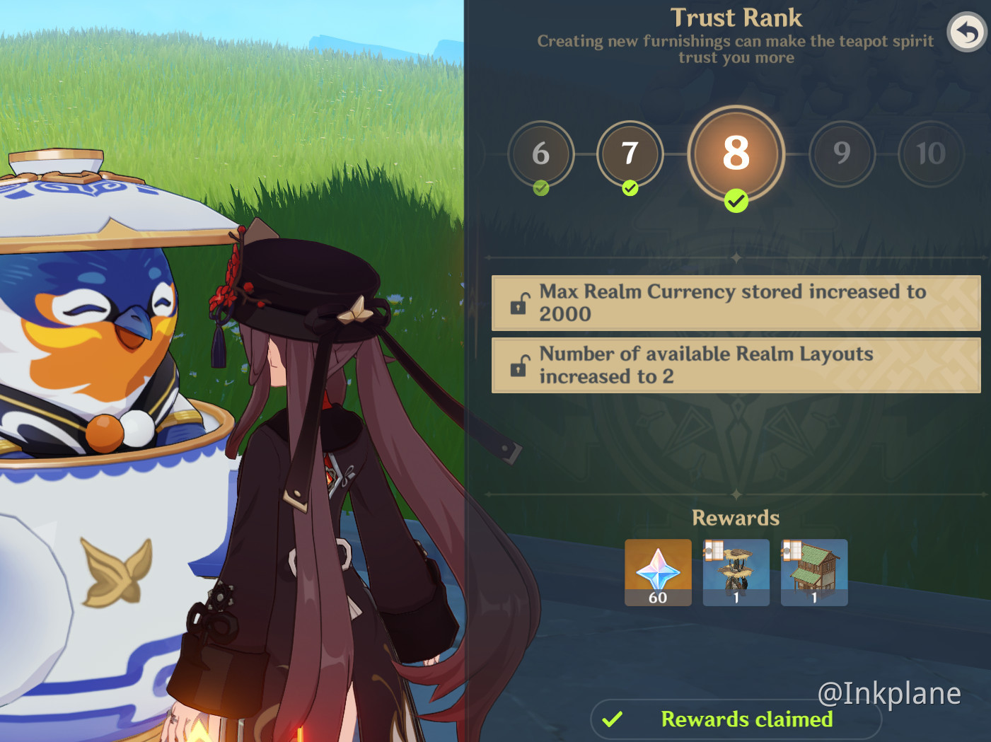 Teapot housing What happens when you reach Trust Rank 8 (Realm Layouts