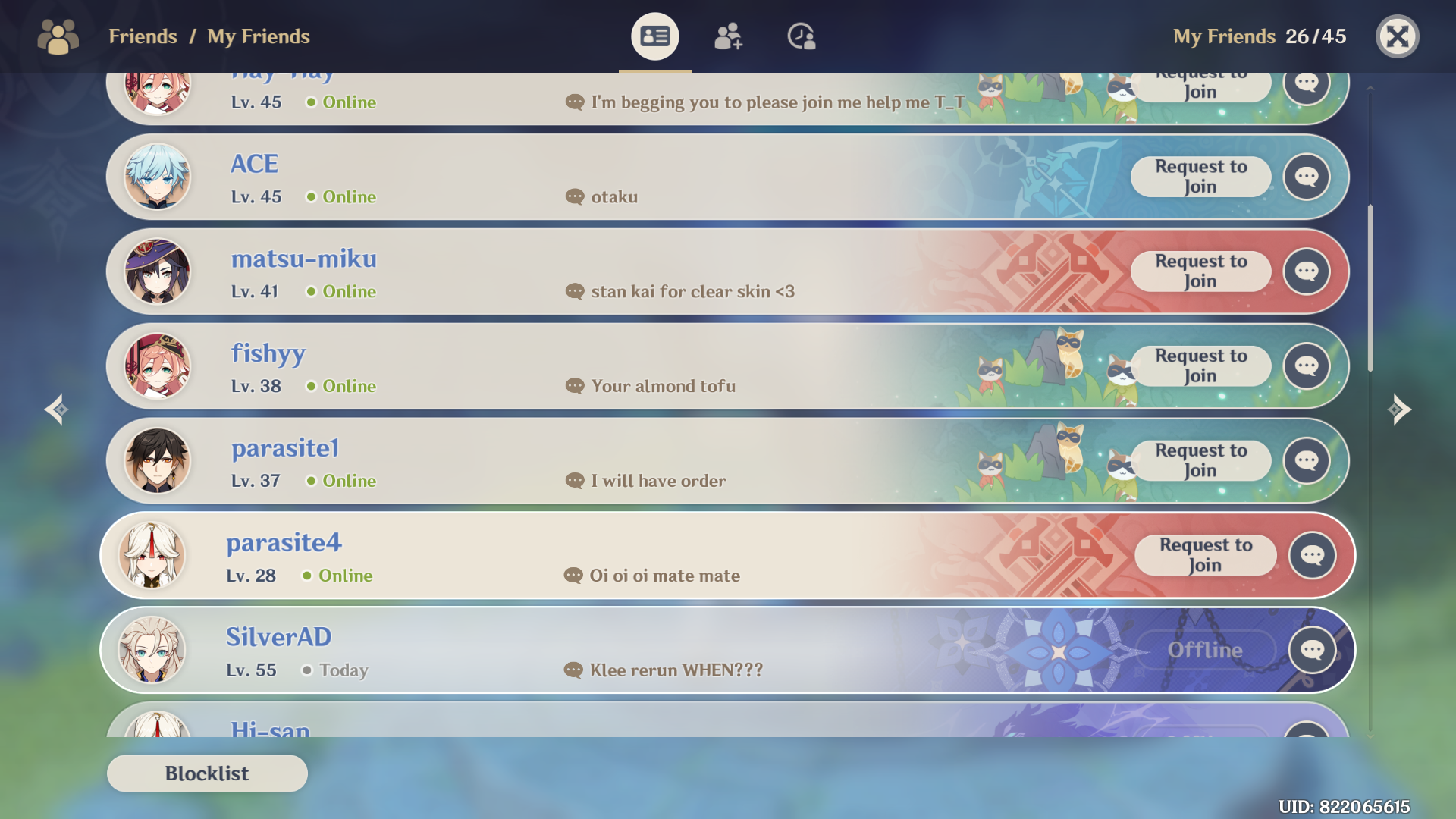 do u guys also name your friends? cause i do :> Genshin Impact | HoYoLAB