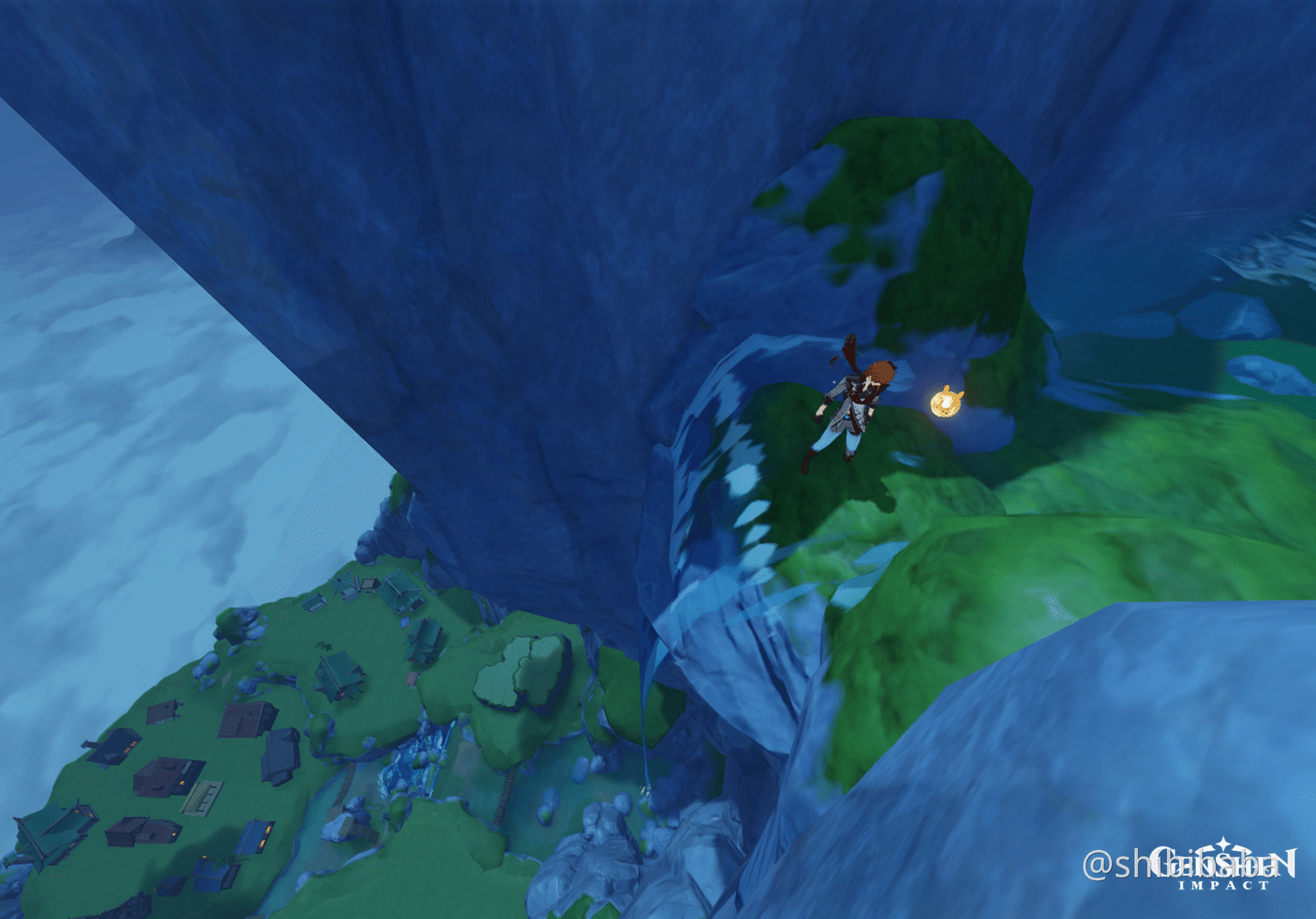 finally got to the top of the big waterfall in the mountains at my