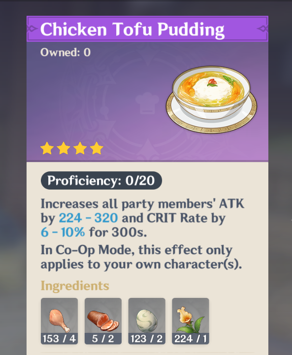 NEW Recipe "Chicken Tofu Pudding" Genshin Impact HoYoLAB