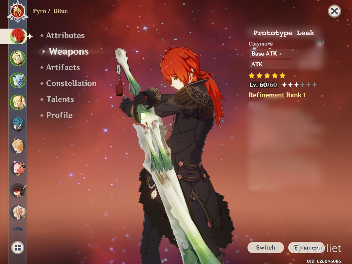 New Designated Five Star 🌟🌟🌟🌟🌟Weapon For Diluc [LEAK] | Genshin Impact  | HoYoLAB