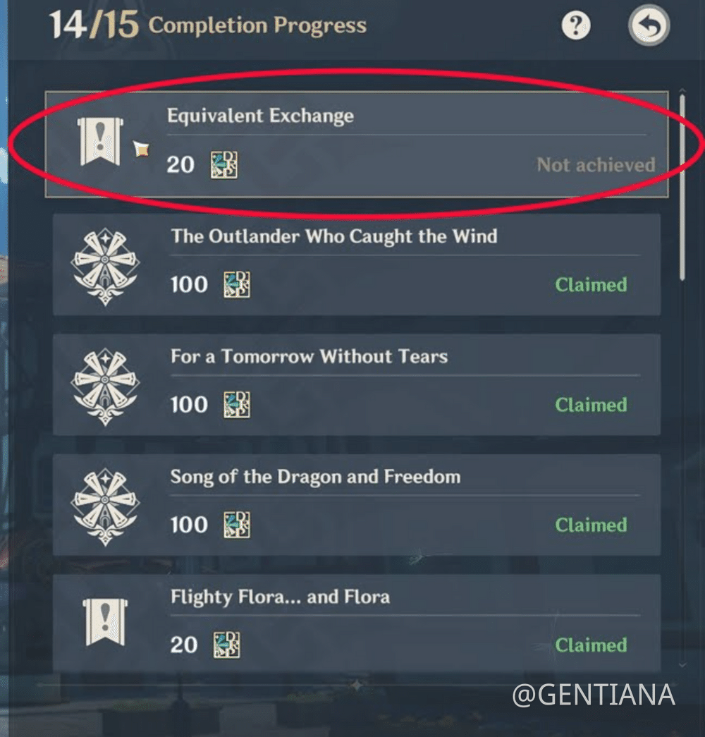 Mondstadt World Quest "Equivalent Exchange" Genshin Impact HoYoLAB