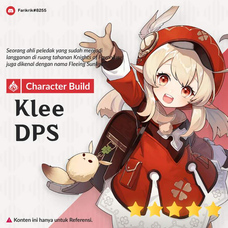 [Mini Guide] Character Build Klee DPS Fleeing Sunlight Genshin