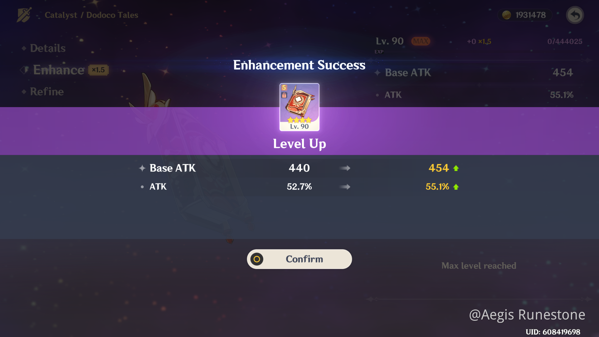 Dodoco Tales maxed! Klee is happy! Genshin Impact HoYoLAB