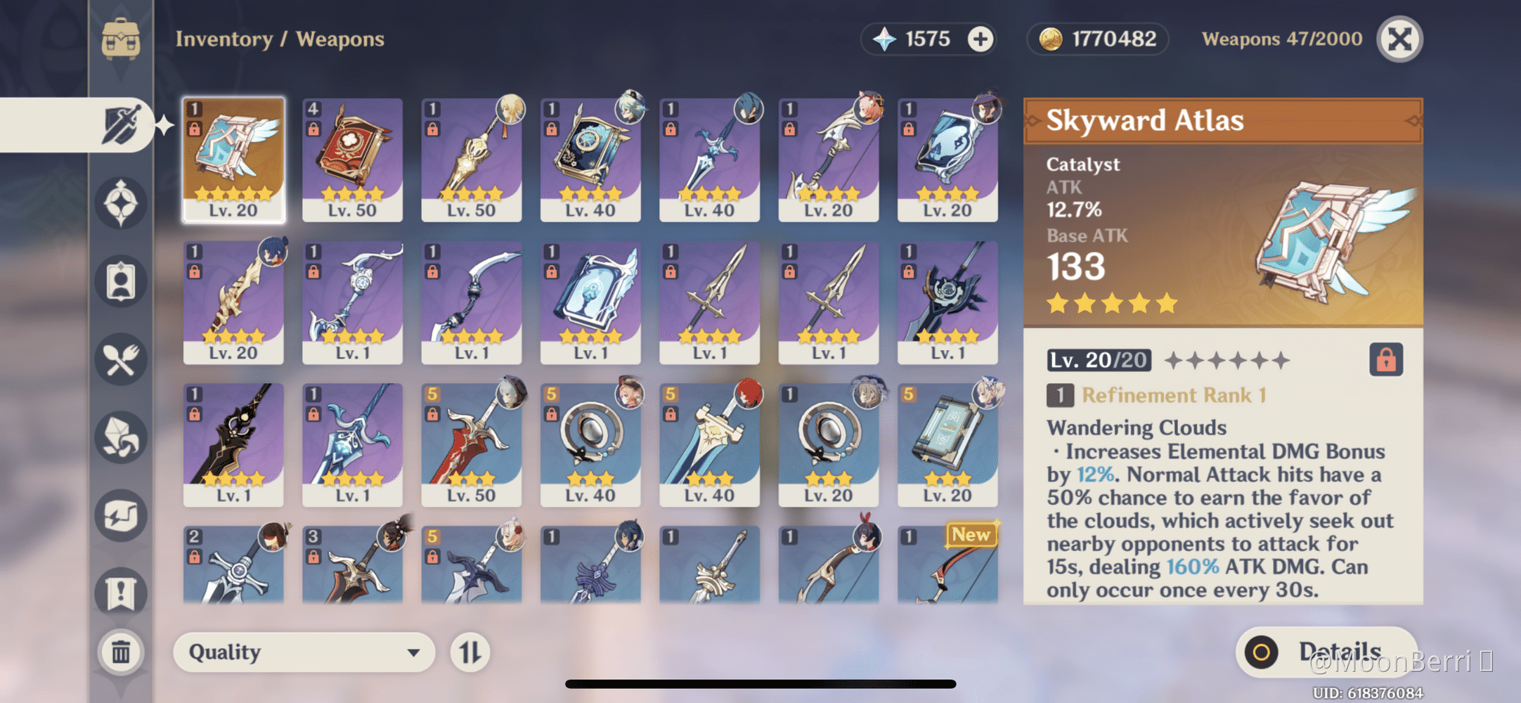 Finally Got Klee!!!(and a Skyward Atlas from a single pull on standard