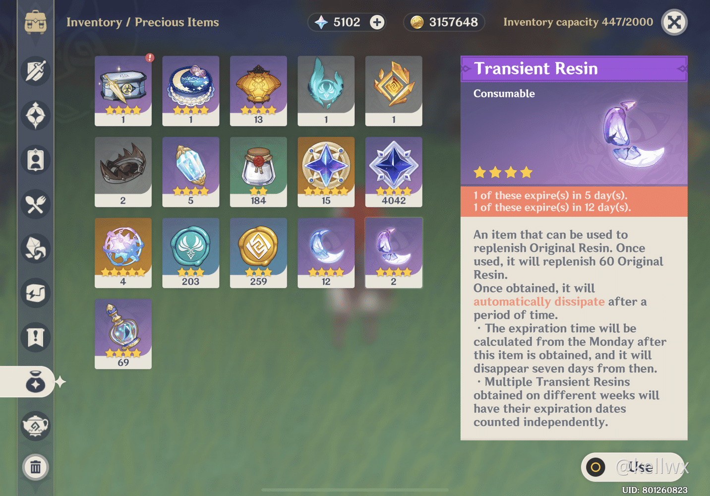 Transient resin ^^ Genshin Impact HoYoLAB