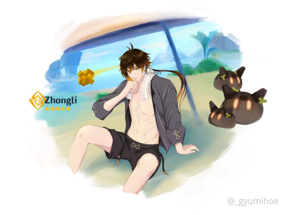 Zhongli Midsummer Skin Genshin Impact Official Community