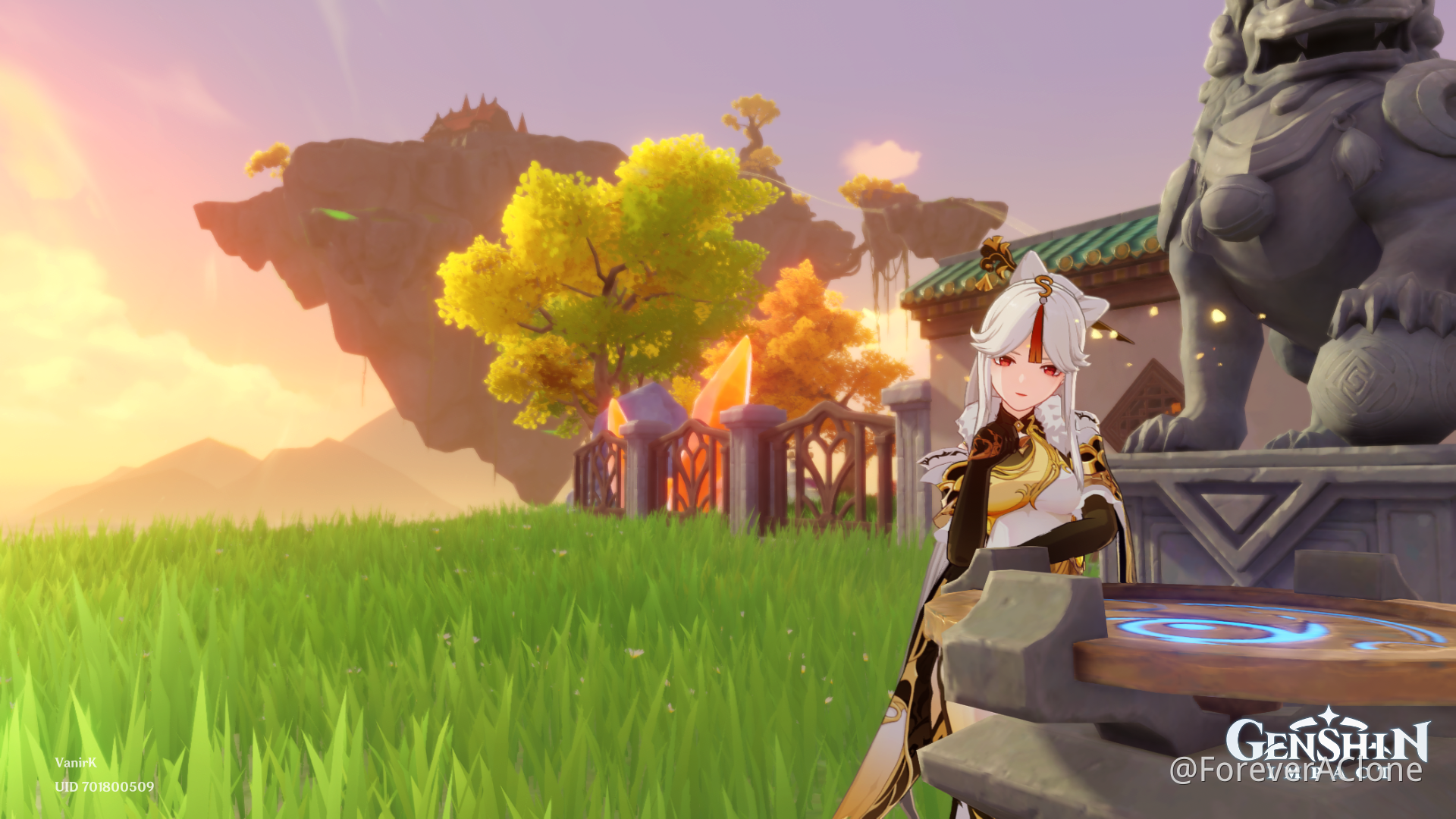 Teapot Hot Springs. Onsen in Genshin Impact. Appreciation of serenitea