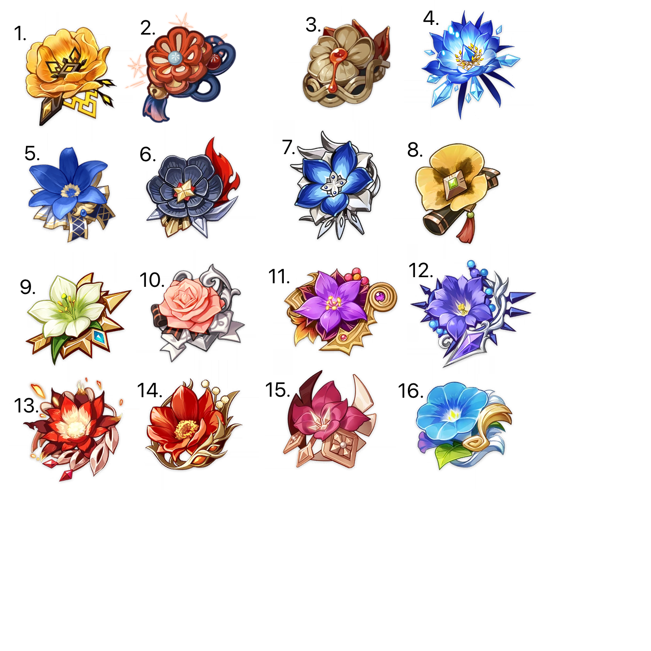 Artifacts Flowers Genshin Impact Official Community