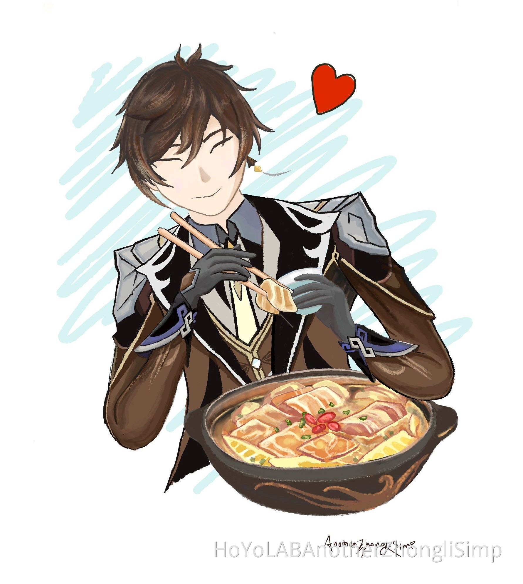 Zhongli Enjoying SlowCooked Bamboo Shoot Soup ;) Genshin Impact HoYoLAB