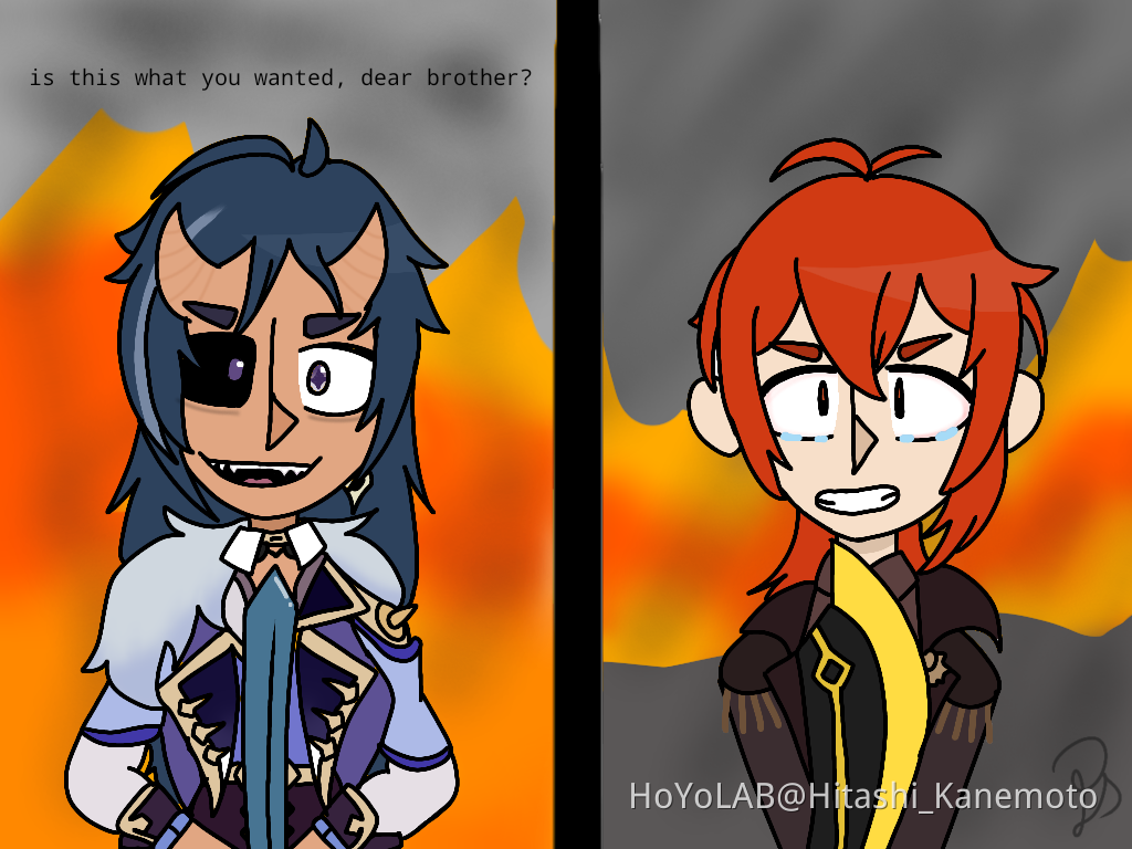 Diluc and Kaeya fight Genshin Impact HoYoLAB