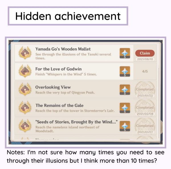 [V 2.0] Guide for Bake-Danuki Locations + Hidden Achievement Genshin