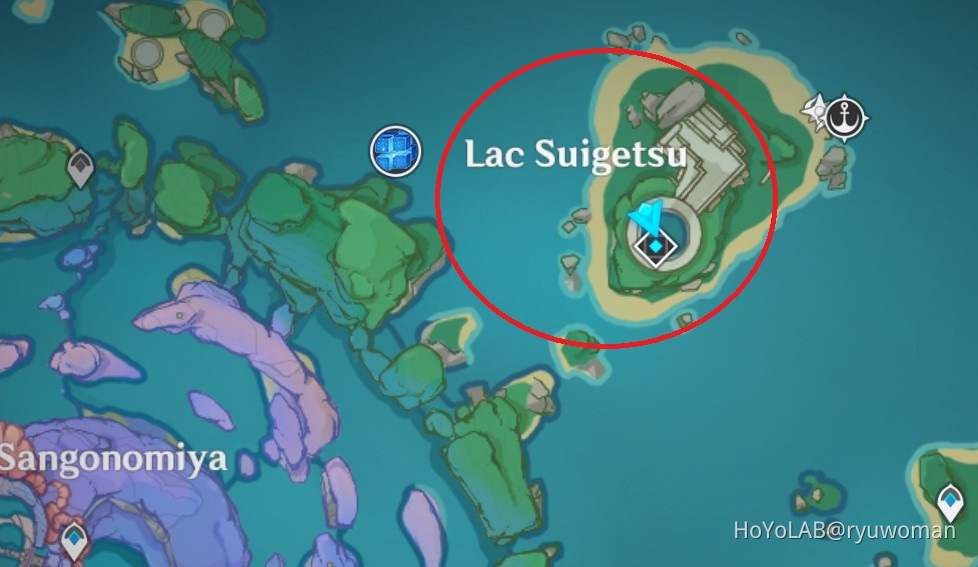 Tuto comment débloquer le Palais de l'étang au Lac Suigetsu Genshin