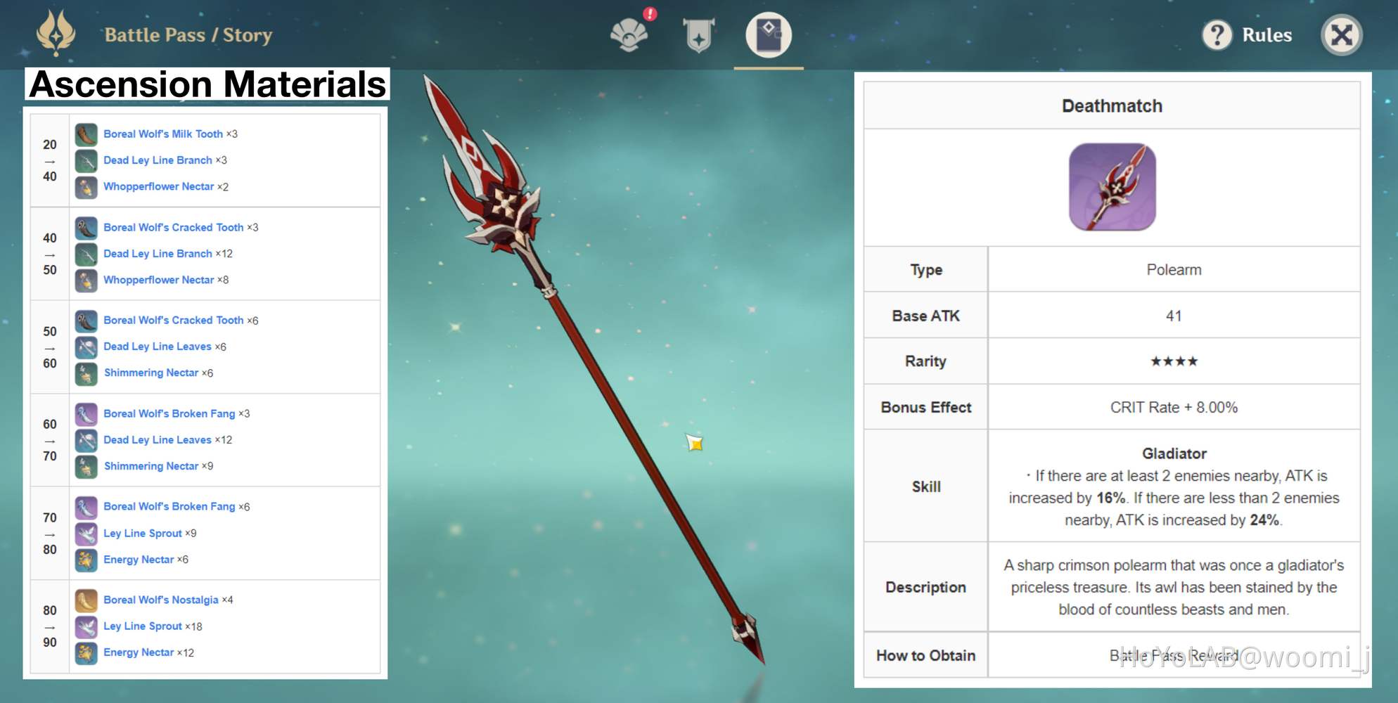 Deathmatch Stats & Ascension Materials Genshin Impact HoYoLAB