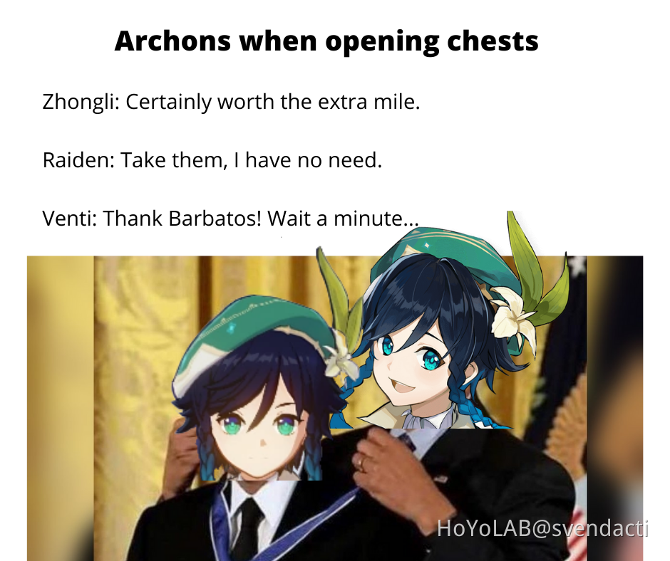 Chest Opening Voicelines using with an Archon be like... Genshin Impact