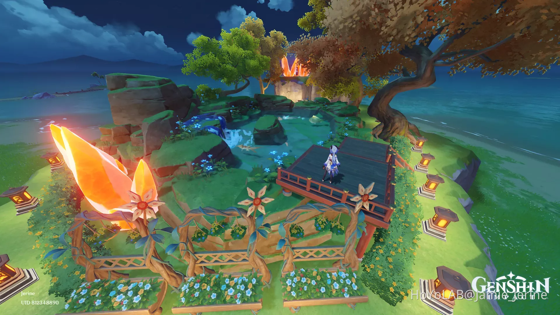 My fish pond with raiden at the back... Genshin Impact HoYoLAB